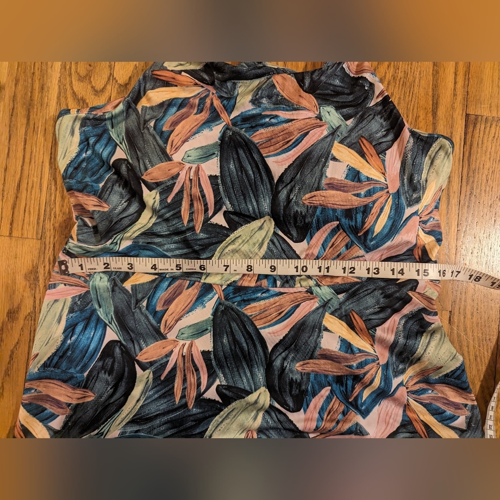 Title Nine Surefire Dress Tropical Print Romper Conversion Built in Bra sz L - Picture 7 of 11